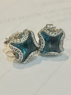 John Hardy London Blue Topaz & Diamond Stud Earring